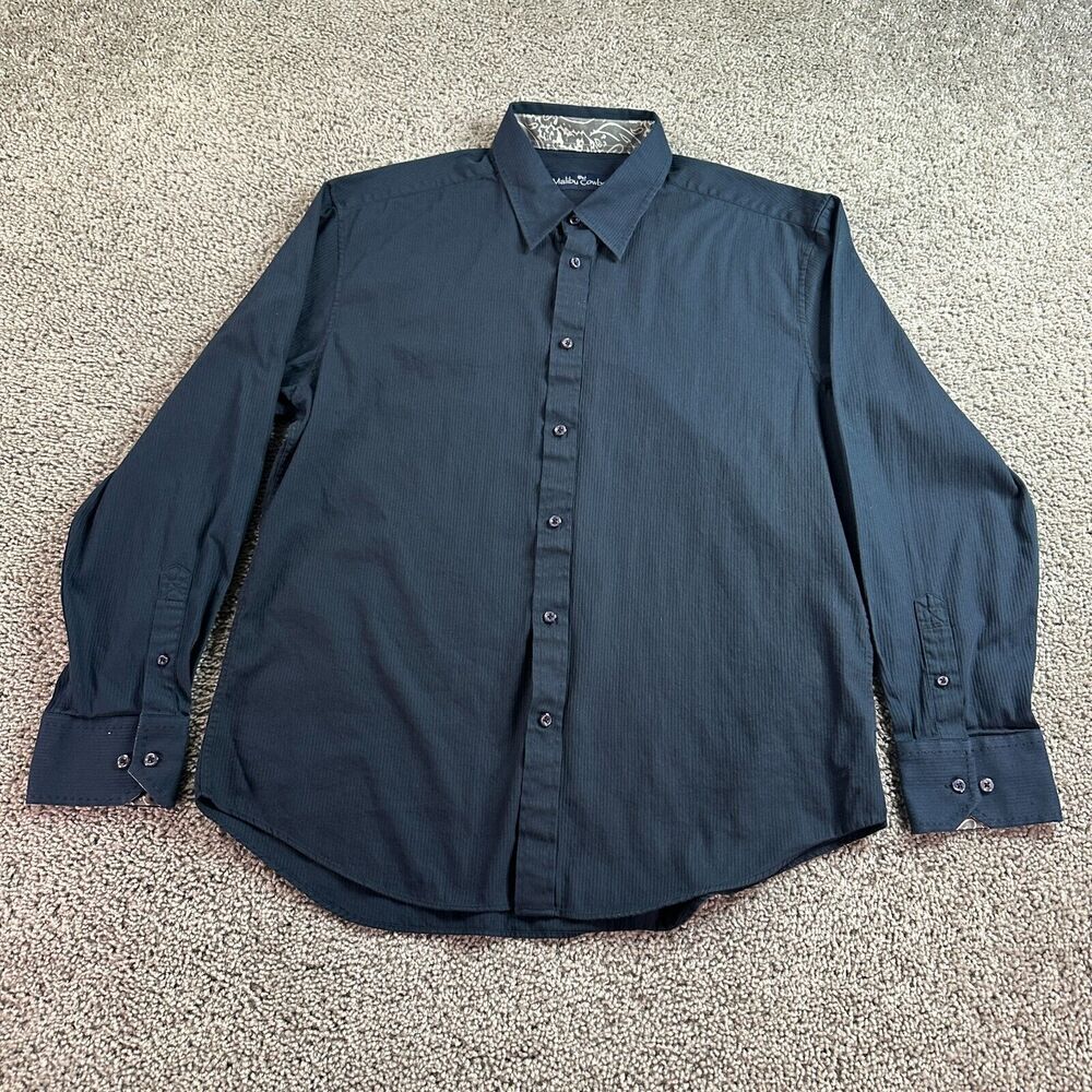 Malibu Cowboys Shirt Mens Extra Large Black Cotton Long Sleeve Button Up READ